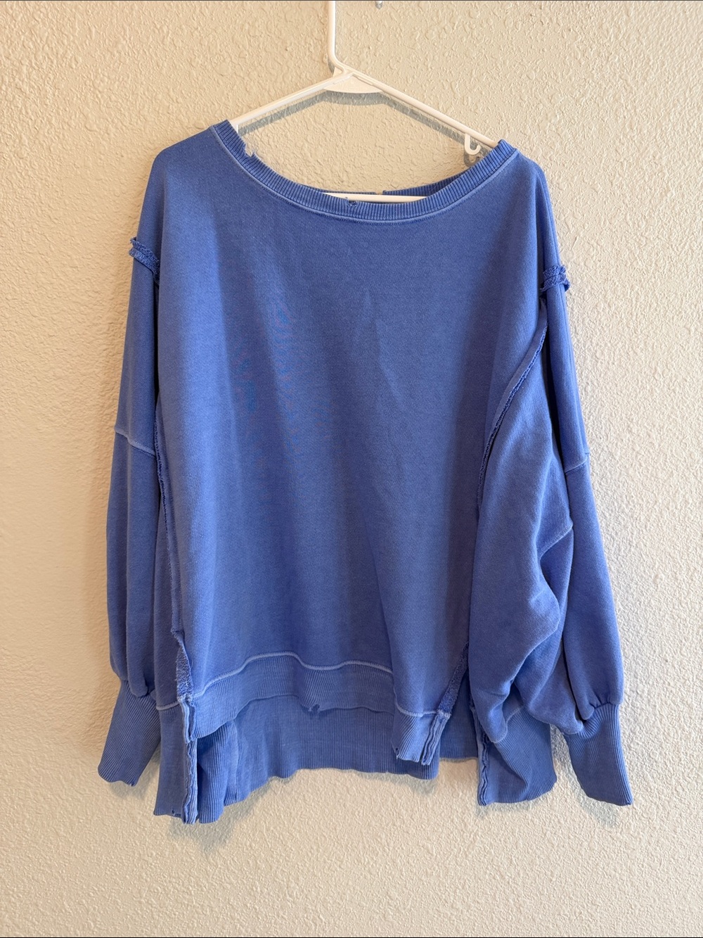 We The Free Oversized Blue Washed Sweatshirt